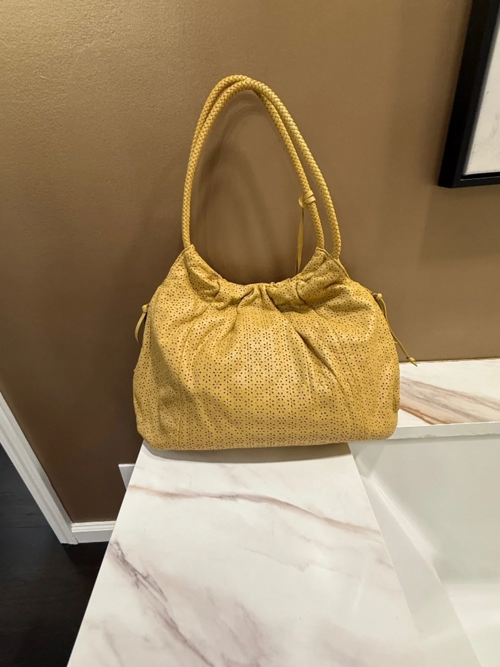 Brighton Francie Daisies Galore Hobo bag, Autumn Yellow, Leather
